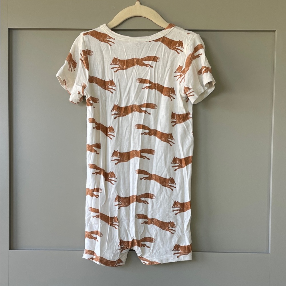 Kate Quinn fox print bamboo button romper 3T - Picture 4 of 4
